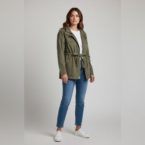 St. John's Bay Green Utility Jacket with Collared Neckline